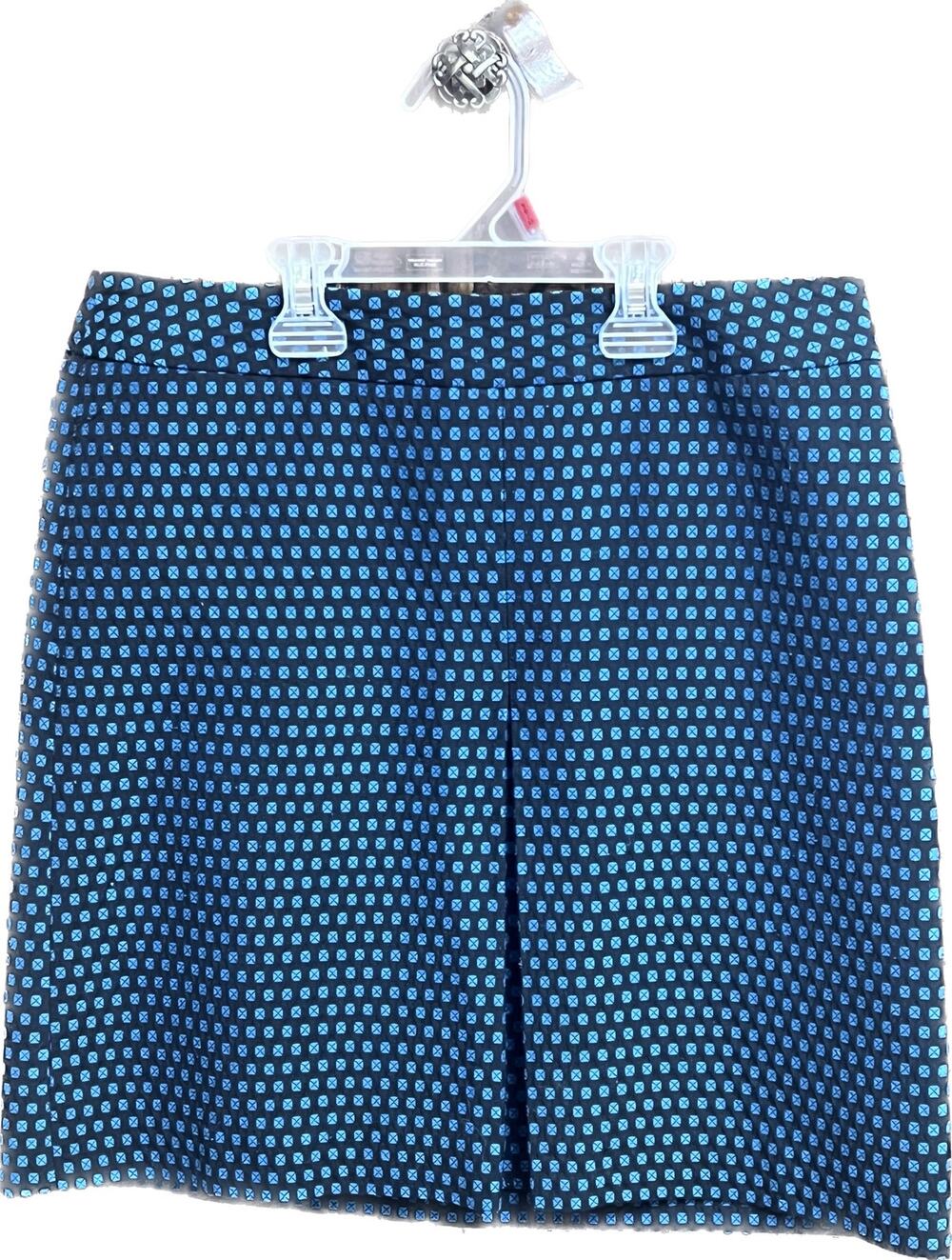 Ann Taylor LOFT sz 6 Blue & Black lined skirt